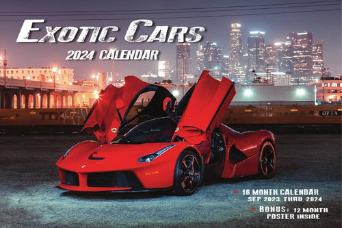2024 EXOTIC CARS DELUXE WALL CALENDAR