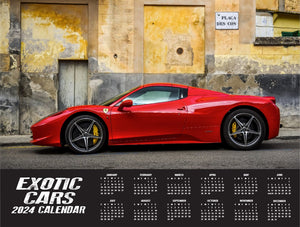 2024 EXOTIC CARS DELUXE WALL CALENDAR