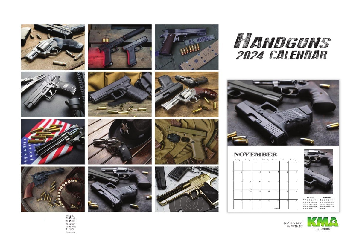 2024 HANDGUNS DELUXE WALL CALENDAR