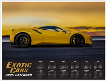 **2025 EXOTIC CARS DELUXE WALL CALENDAR