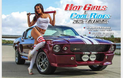 **2025 HOT GIRLS & COOL RIDES DELUXE WALL CALENDAR