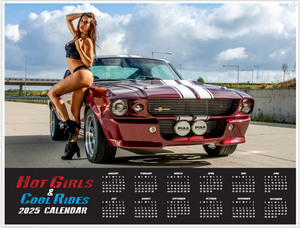 **2025 HOT GIRLS & COOL RIDES DELUXE WALL CALENDAR