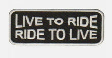 LIVE TO RIDE BLACK WHITE BIKER PATCH