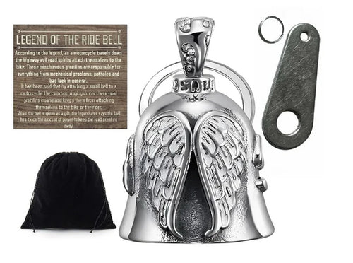 WHITE ANGEL WINGS THE RIDE BELL & HANGER