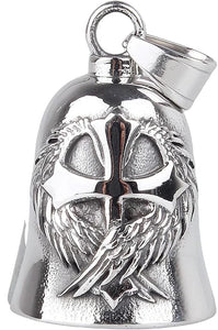 CHRISTIAN CROSS & ANGEL WINGS THE RIDE BELL & BLACK HANGER