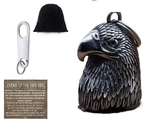 EAGLE HEAD 3-D THE RIDE BELL & HANGER