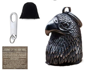 EAGLE HEAD 3-D THE RIDE BELL & HANGER