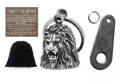 LION HEAD 3-D THE RIDE BELL & HANGER