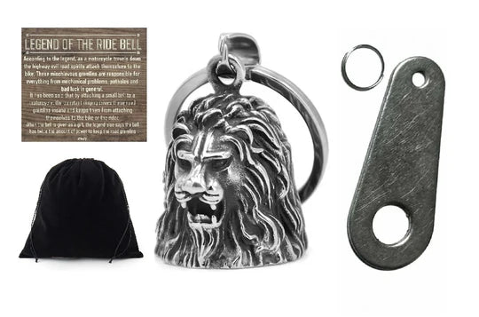 LION HEAD 3-D THE RIDE BELL & HANGER