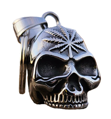SKULL 3-D WEED LEAF THE RIDE BELL