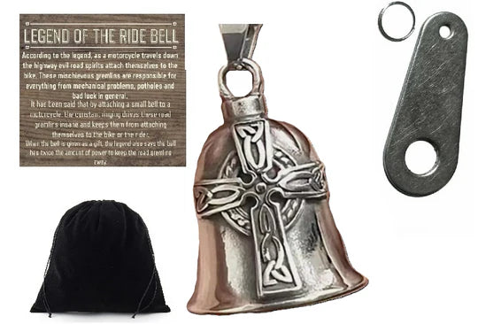 CELTIC CROSS THE RIDE BELL & HANGER