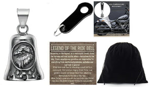 EAGLE HEAD THE RIDE BELL & BLACK HANGER