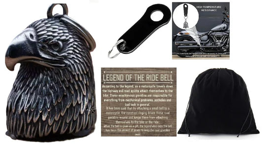 EAGLE HEAD 3-D THE RIDE BELL & BLACK HANGER