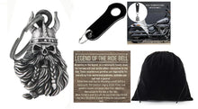 VIKING WARRIOR BEARD 3-D THE RIDE BELL & BLACK HANGER