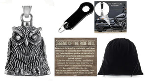 WISE OWL 3-D THE RIDE BELL & BLACK HANGER