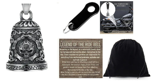 CHAIN MC SKULL THE RIDE BELL & BLACK HANGER