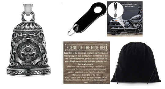 CHAIN MC SKULL THE RIDE BELL & BLACK HANGER