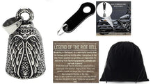 SILVER ANGEL WINGS THE RIDE BELL & BLACK HANGER