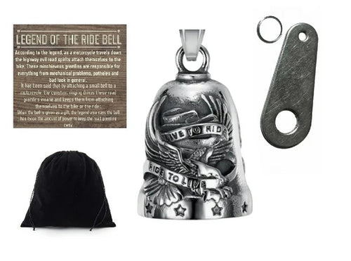 LIVE TO RIDE EAGLE THE RIDE BELL & HANGER