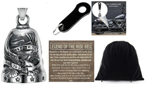 LIVE TO RIDE EAGLE THE RIDE BELL & BLACK HANGER