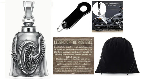 WINGED MC WHEEL THE RIDE BELL & BLACK HANGER