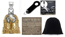 GOLD PHOENIX BIKER THE RIDE BELL & BLACK HANGER