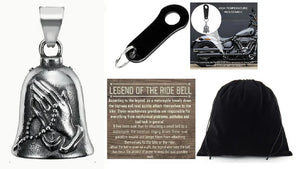 PRAYING HANDS THE RIDE BELL & BLACK HANGER