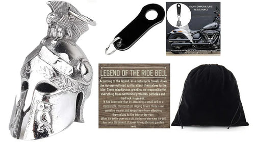 SPARTAN WARRIOR HELMET 3-D THE RIDE BELL & BLACK HANGER