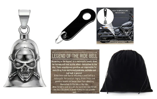 SKULL AND BONES THE RIDE BELL & BLACK HANGER