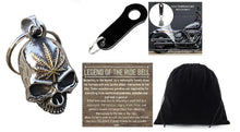 GOLD LEAF WEED SKULL 3-D THE RIDE BELL & BLACK HANGER