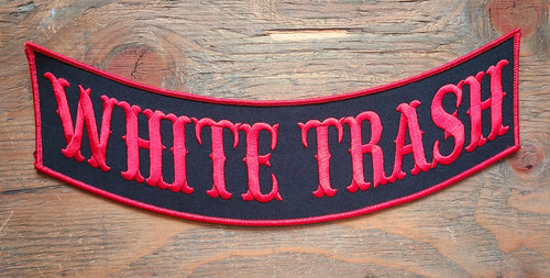 WHITE TRASH BLACK RED ROCKER PATCH 10