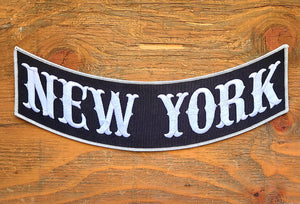 NEW YORK ROCKER PATCH 12"X3"