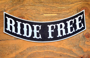 RIDE FREE ROCKER PATCH 12"X3"
