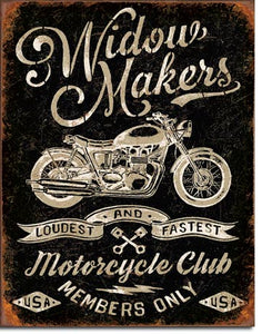 Widow Maker's Cycle Club 12.5"Wx16"H
