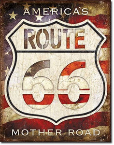 Rt. 66 - America's Road 12.5"Wx16"H