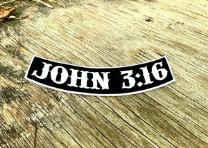 JOHN 3:16 ROCKER PATCH 12"X3"