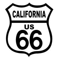 ROUTE 66 CALIFORNIA BLACK ON WHITE PATCH
