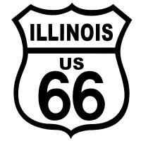 ROUTE 66 ILLINOIS BLACK ON WHITE PATCH