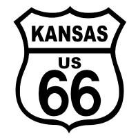 ROUTE 66 KANSAS BLACK ON WHITE PATCH