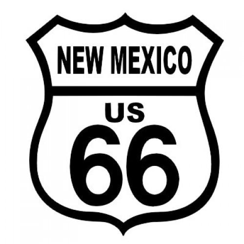 ROUTE 66 NEW MEXICO BLACK ON WHITE PATCH