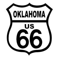 ROUTE 66 OKLAHOMA BLACK ON WHITE PATCH