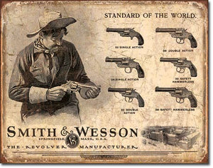Desperate 3 Pack SMITH AND WESSON Vintage Sign Set Made in USA! Firearms Western\# 1876\# 1743\ # 2014