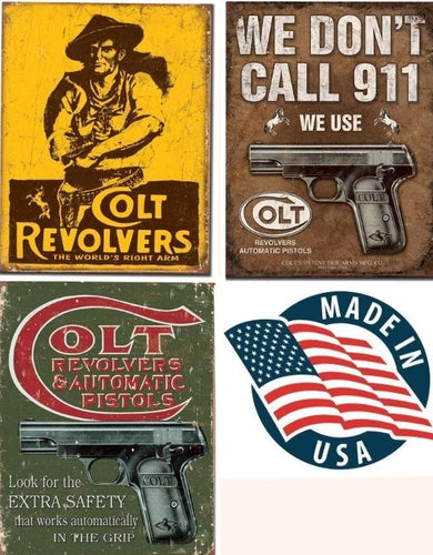 Desperate 3 Pack COLT Vintage Sign Set Made in USA! Firearms Western\ # 1789\# 1799\ # 1592
