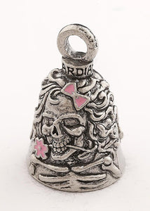 Guardian Bell - Lady Skull Pink Enamel