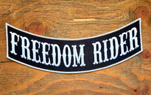 FREEDOM RIDER BIKER ROCKER PATCH 12"X3"