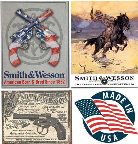 Desperate 3 Pack SMITH AND WESSON Vintage Sign Set Made in USA! Firearms Western\ # 1465\ # 1876\ # 2014
