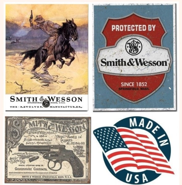Desperate 3 Pack SMITH AND WESSON Vintage Sign Set Made in USA! Firearms Western\ # 1876\# 1682\# 2014